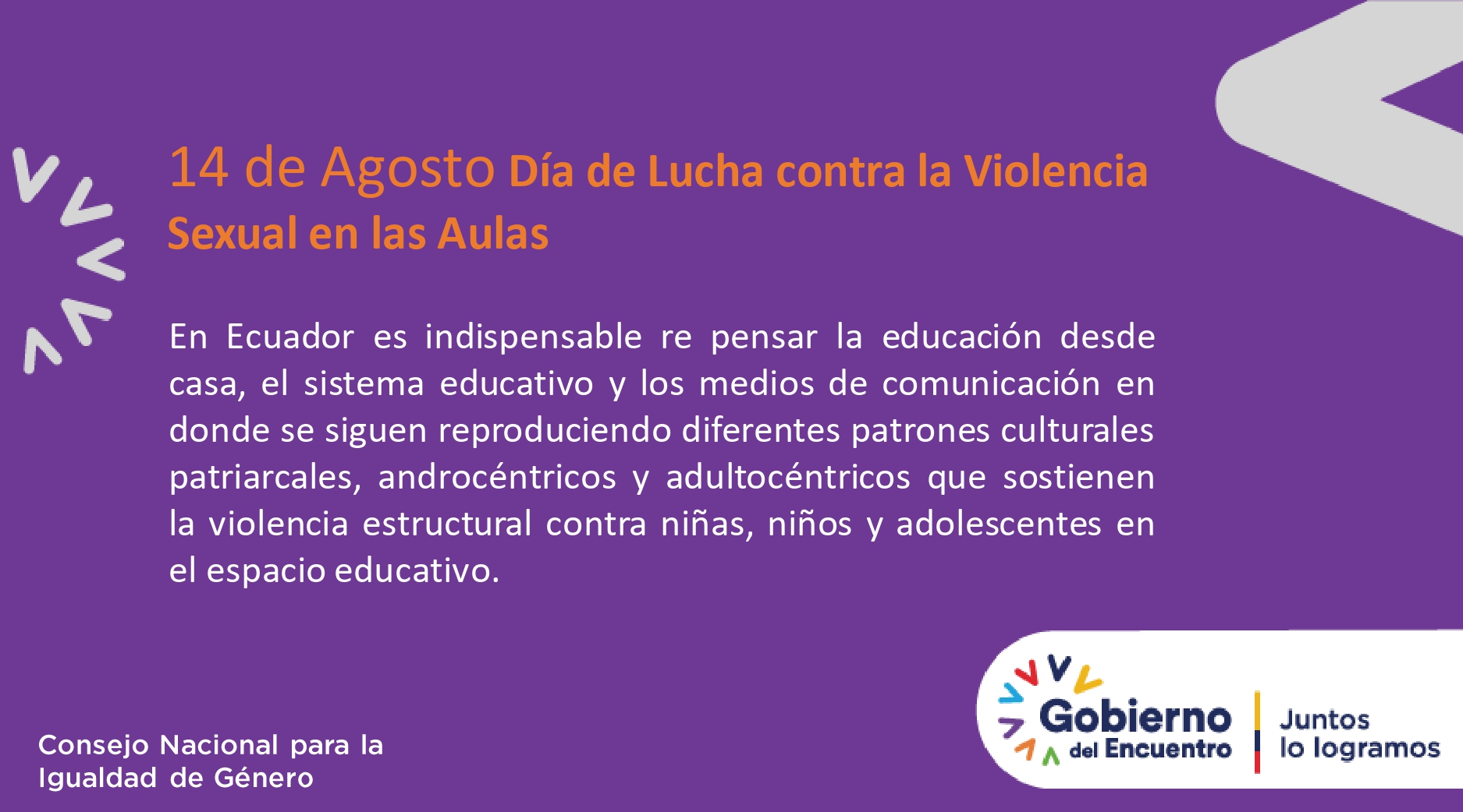Campaña 14 de Agosto Día Oficial de Lucha contra la Violencia Sexual en ...