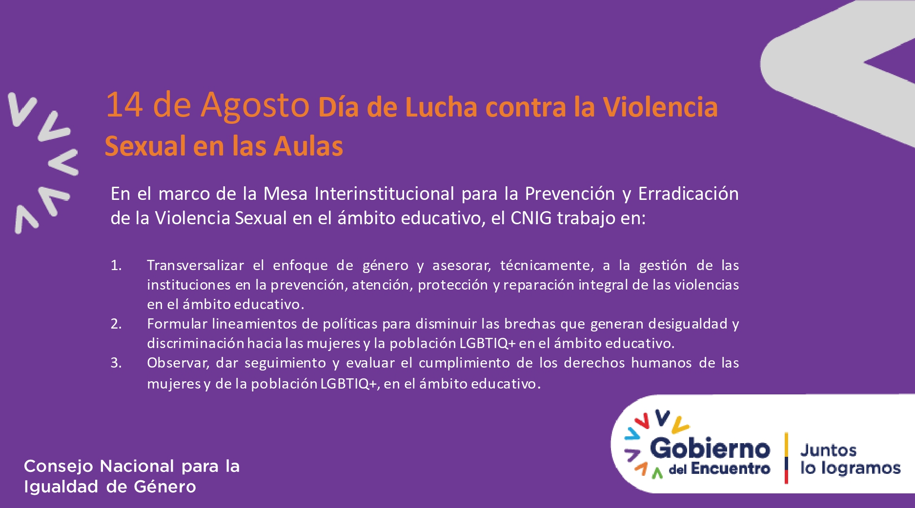 Campaña 14 de Agosto Día Oficial de Lucha contra la Violencia Sexual en ...