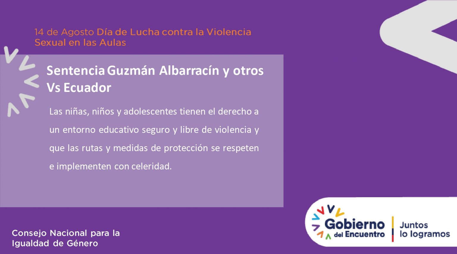Campaña 14 de Agosto Día Oficial de Lucha contra la Violencia Sexual en ...